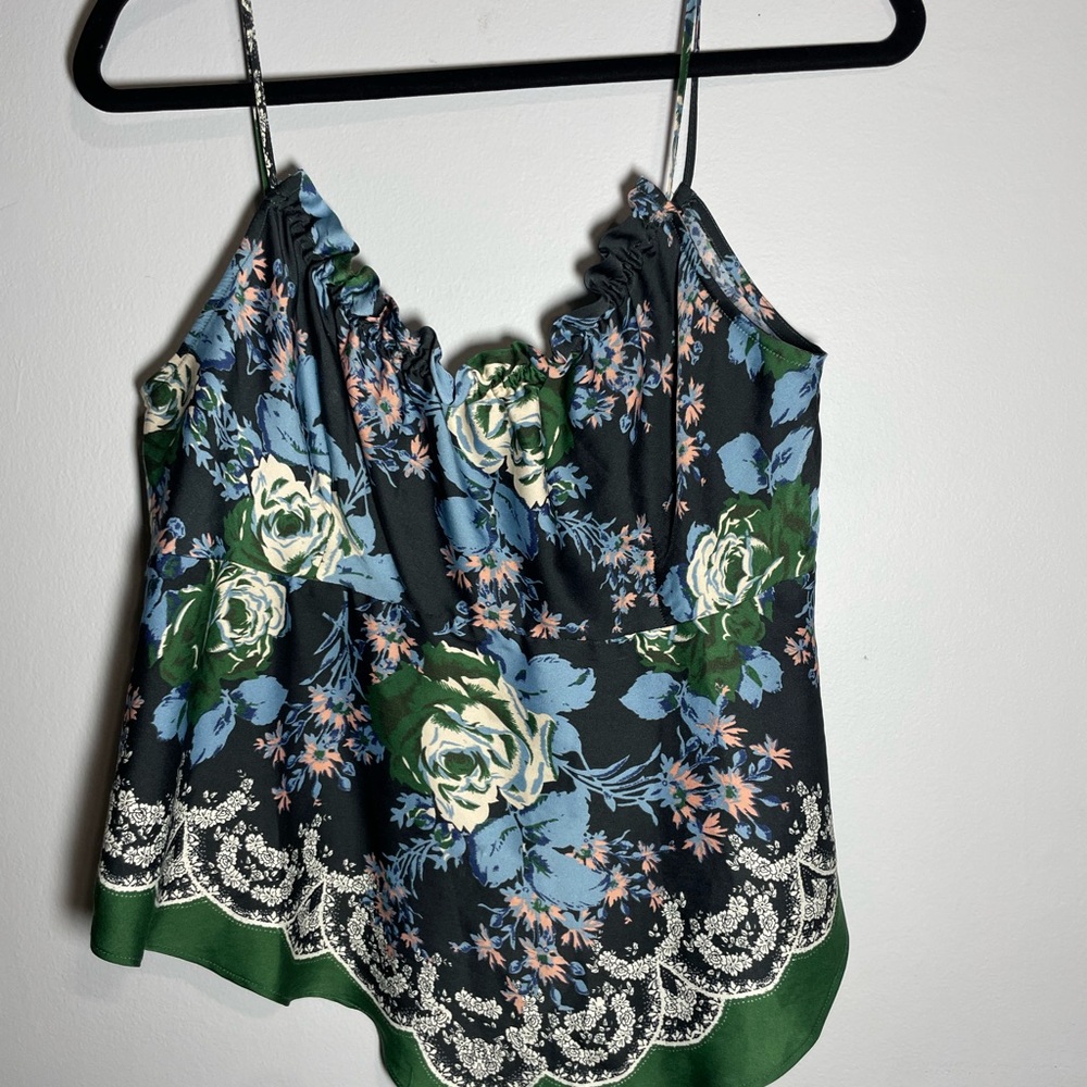 Floral Camisole blossoming bliss printed ruffle neck camisole